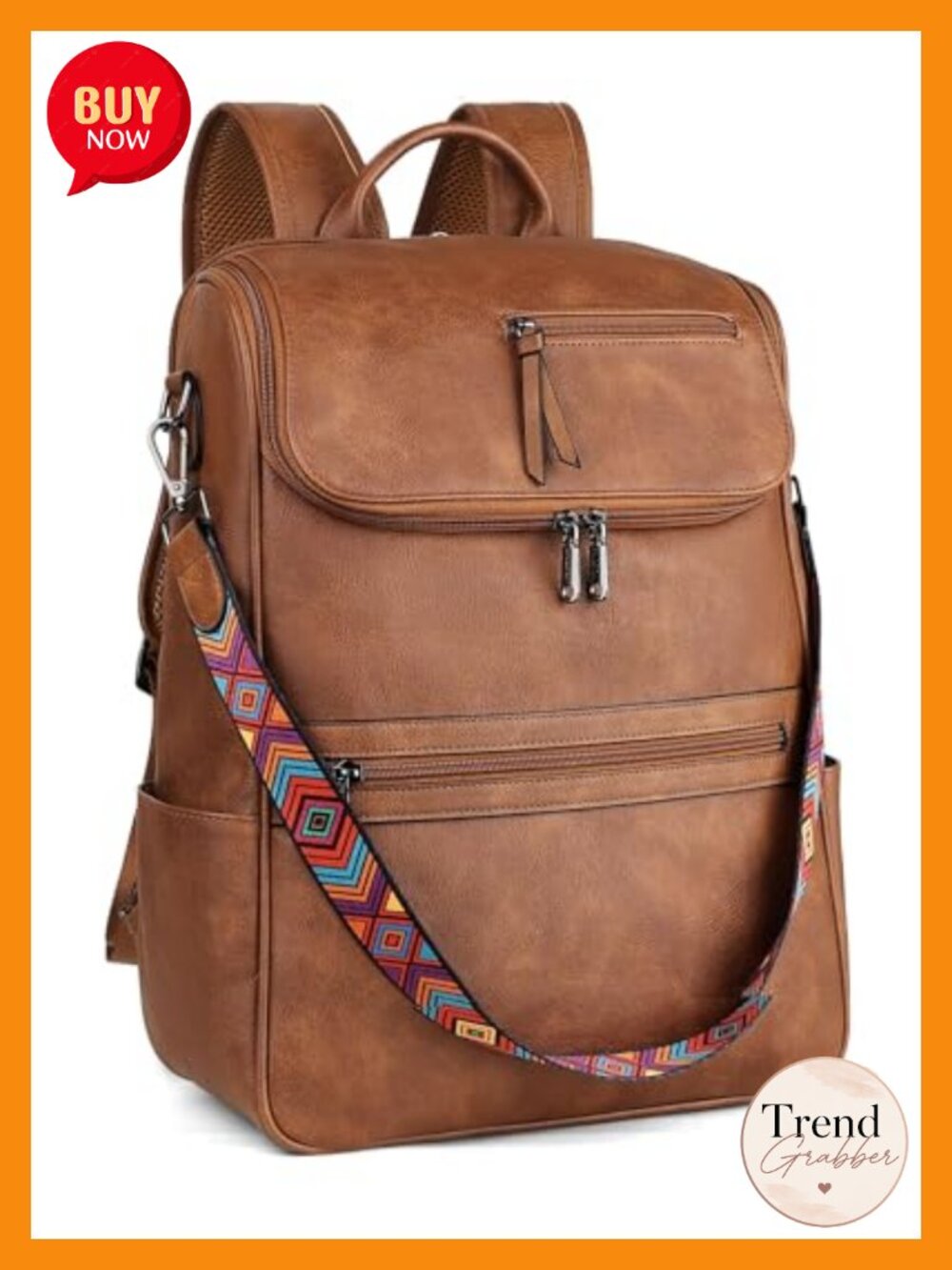 Women's Faux Leather Laptop Backpack, 15.6 Inch, Vegan Leather Computer Bag